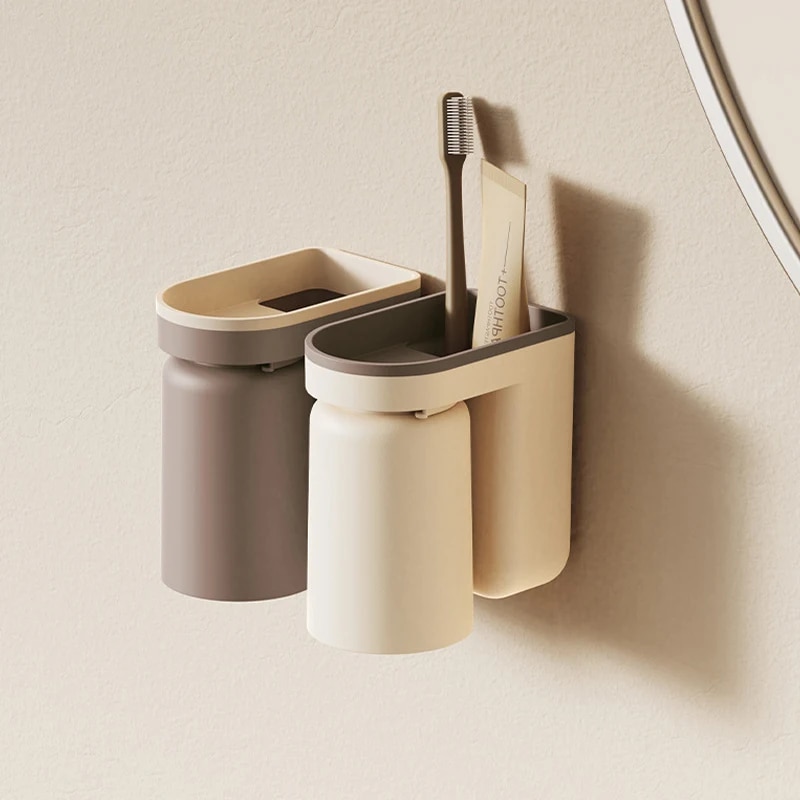 Home Bathroom Organizer - رف تخزين فرشاة أسنان مثبت على