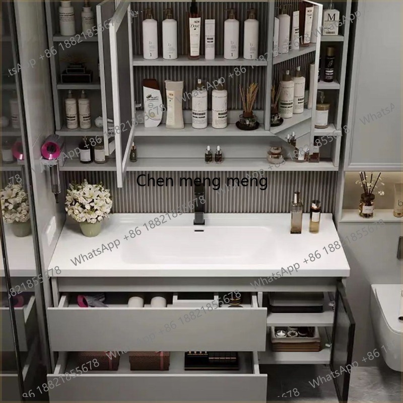خزانة تخزين للحمام مع مرآة ومل - مراجعة Home Bathroom Vanity Combo وسعره