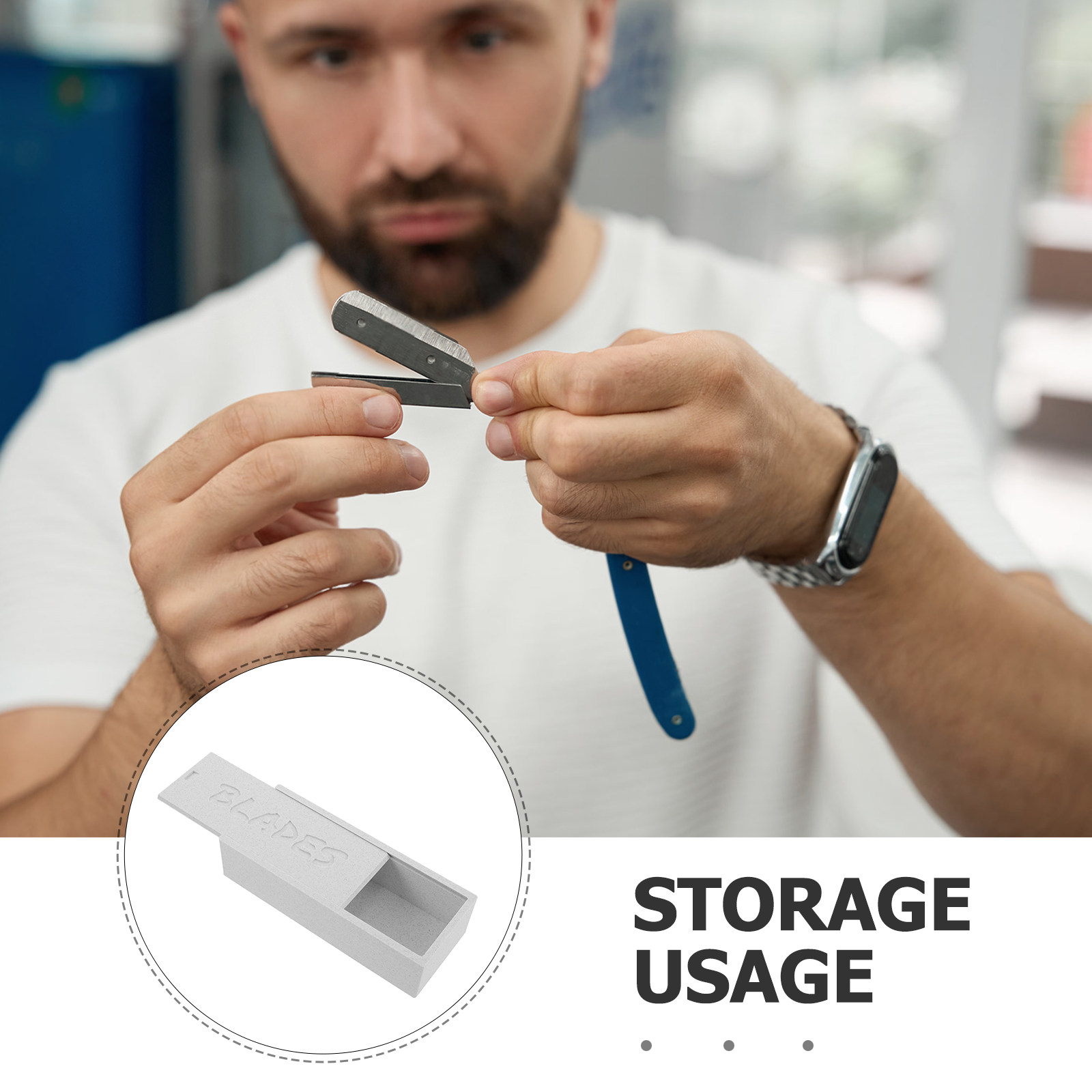 علبة تخزين شفرات بيضاء ذات قسم - مراجعة Home Bathroom Organizer وسعره